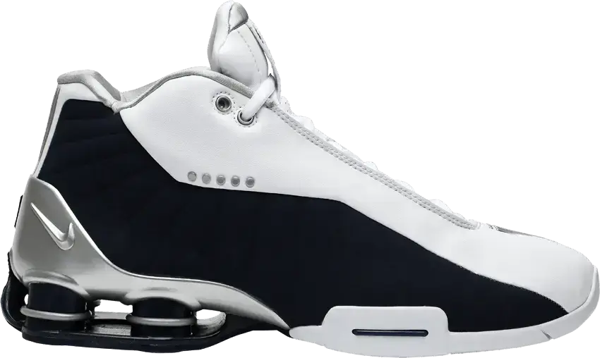  Nike Shox BB4 White Silver Navy