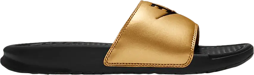  Nike JDI Benassi Slide Black Metallic Gold (Women&#039;s)
