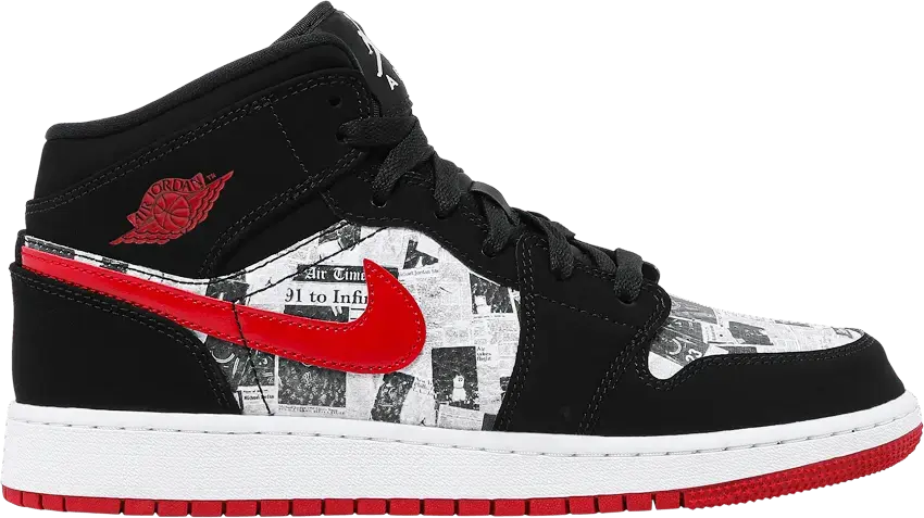  Jordan 1 Mid Newspaper Air Times (GS)