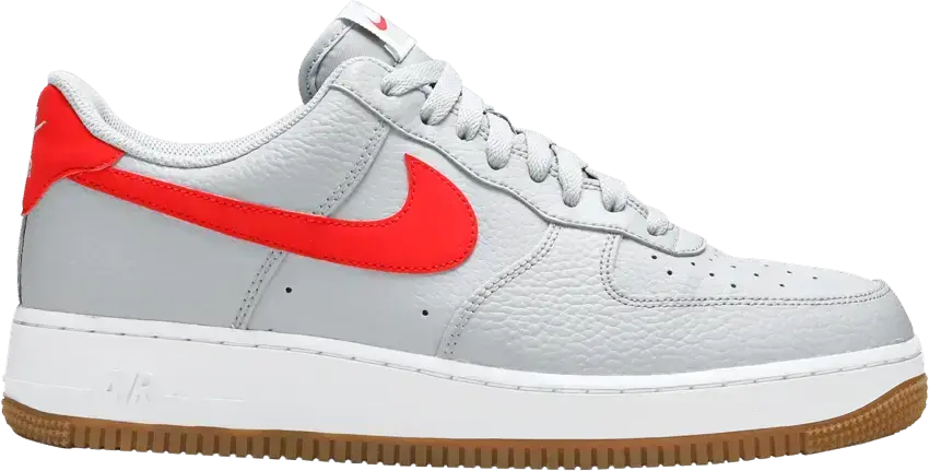  Nike Air Force 1 Low &#039;07 Wolf Grey University Red