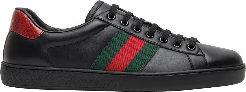  Gucci Ace Leather &#039;Black&#039;