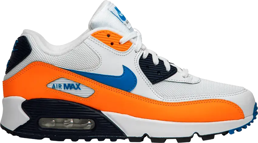  Nike Air Max 90 White Photo Blue Total Orange