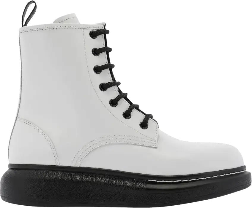  Alexander Mcqueen Alexander McQueen Hybrid Lace-Up Boot &#039;White Black&#039;