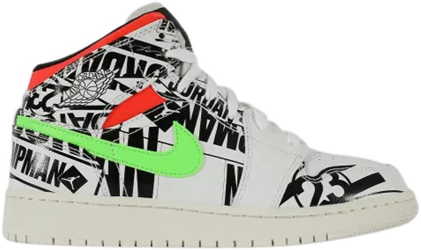  Jordan 1 Mid All Over Logos (GS)