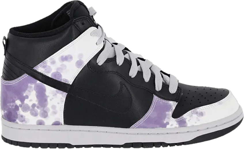  Nike Dunk High Splatter Black White Purple (Women&#039;s)