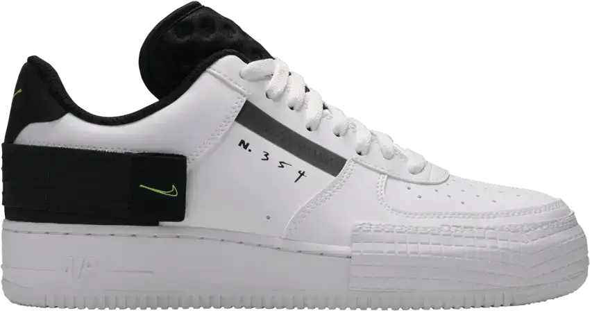  Nike Air Force 1 Type White Black Volt