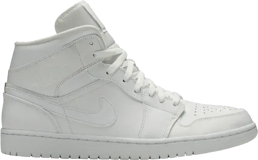  Jordan 1 Mid Triple White (2019)