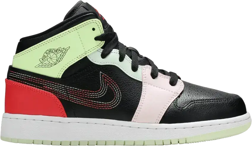  Jordan 1 Mid Glow-In-The-Dark (GS)