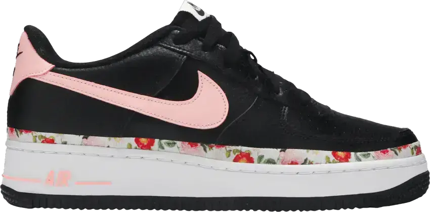  Nike Air Force 1 Low Vintage Floral Black Pink (GS)