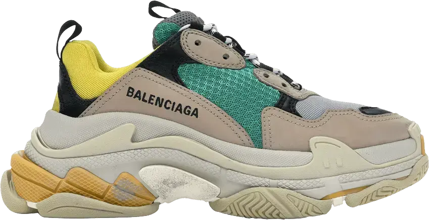  Balenciaga Wmns Triple S Sneaker &#039;Green Yellow&#039; 2018