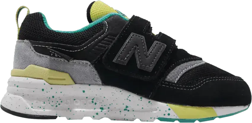  New Balance 997 Little Kids Wide &#039;Black Green&#039;