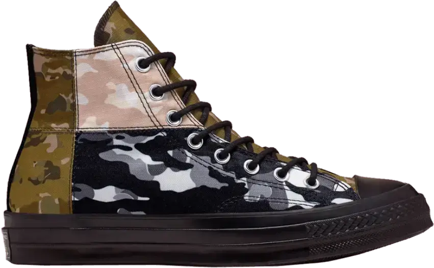  Converse Chuck Taylor All-Star 70 Hi Patchwork Blocked Camo Black