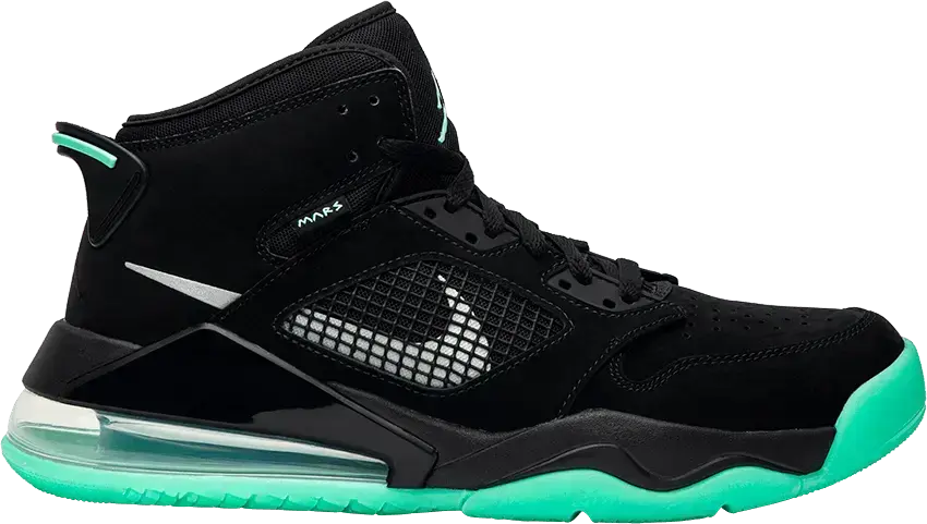  Jordan Mars 270 Black Green Glow