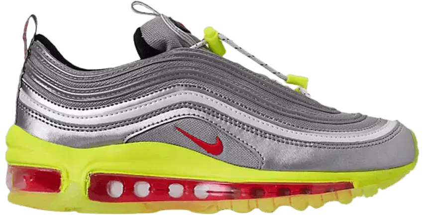  Nike Air Max 97 Rft Metallic Silver Red Orbit Volt (GS)