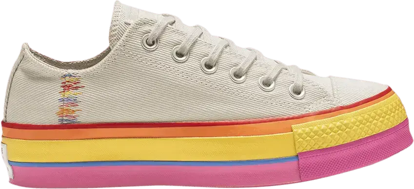  Converse Wmns Chuck Taylor All Star Lift Low &#039;Rainbow - Vintage White&#039;
