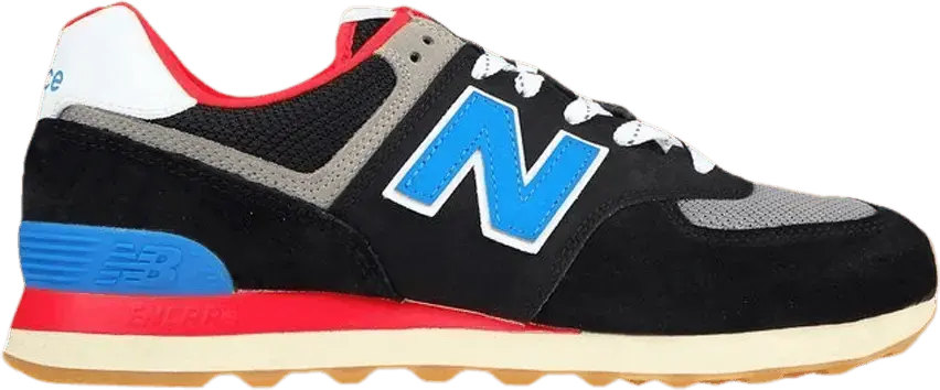  New Balance 574 Black Blue Red