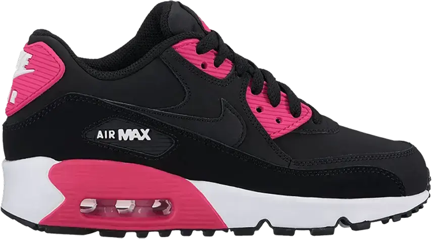  Nike Air Max 90 Leather Black Pink Prime (GS)