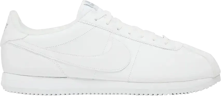  Nike Cortez Basic Leather White White-Wolf Grey-Mtllc Silver