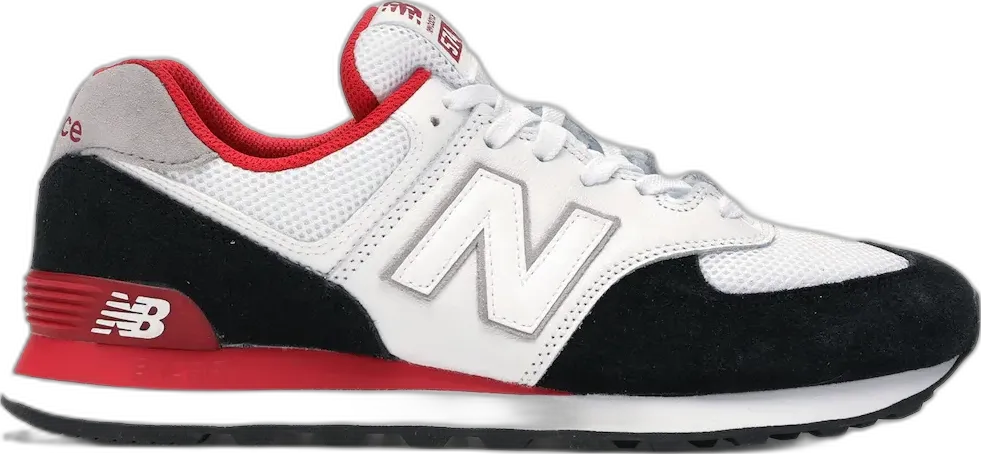  New Balance 574 White Red Black