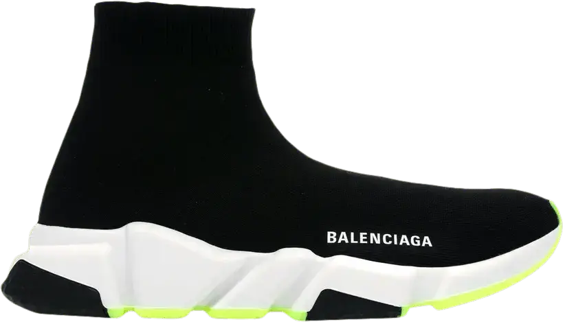  Balenciaga Speed Trainer Black White Neon 2019 (Women&#039;s)