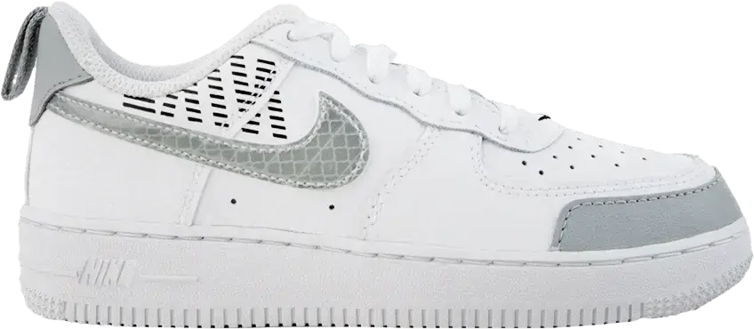  Nike Air Force 1 Low 07 LV8 White Wolf Grey Black (PS)