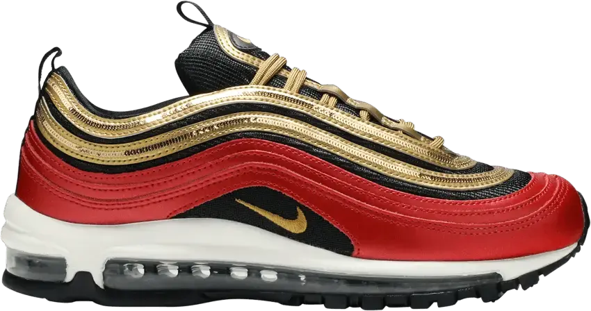  Nike Air Max 97 Red Gold Sequin (Women&#039;s)