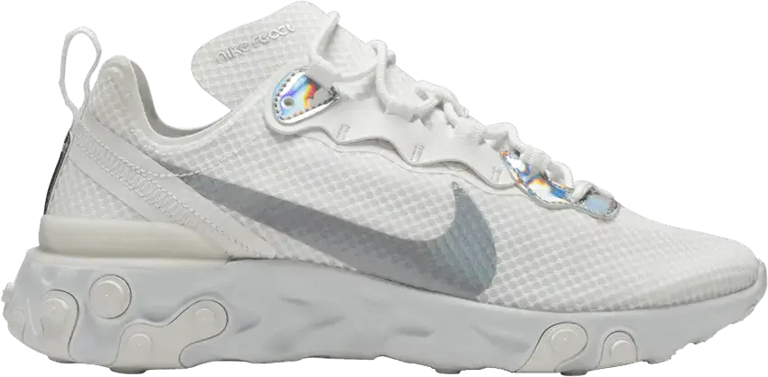  Nike React Element 55 White Iridescent (Women&#039;s)