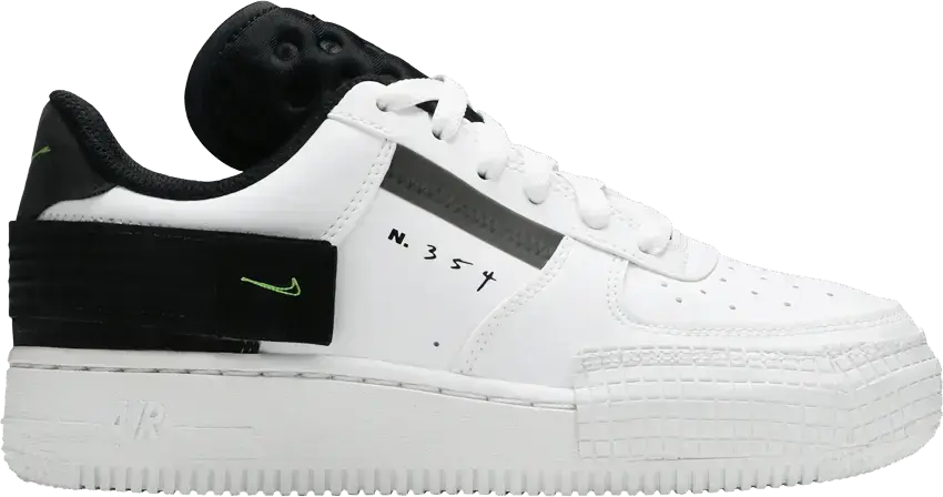  Nike Air Force 1 Low Type White Black Volt (GS)