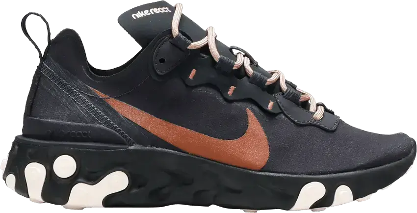  Nike React Element 55 Oil Grey Copper (Women&#039;s)