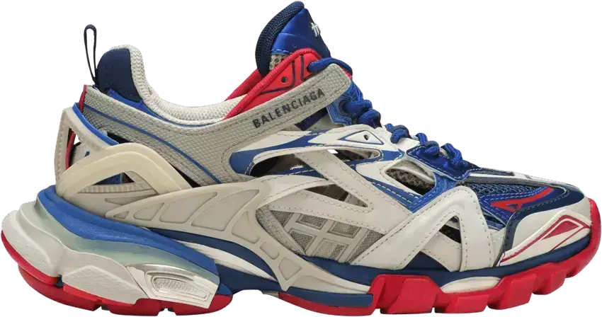  Balenciaga Track.2 Beige Blue Red (Women&#039;s)
