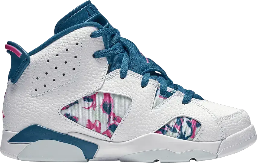  Jordan 6 Retro White Laser Fuchsia Green Abyss (PS)