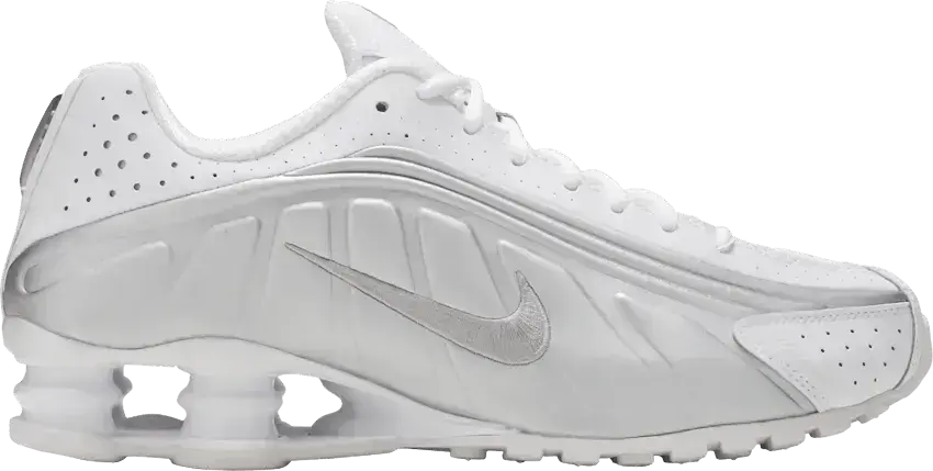  Nike Shox R4 White Metallic Silver