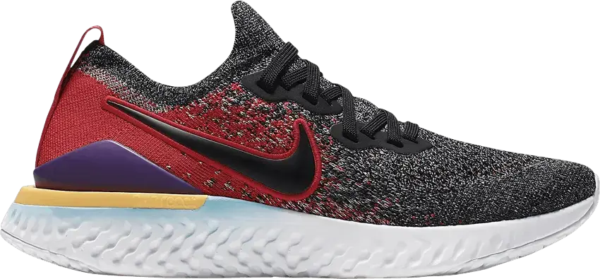  Nike Epic React Flyknit 2 Black Hyper Jade University Red (GS)