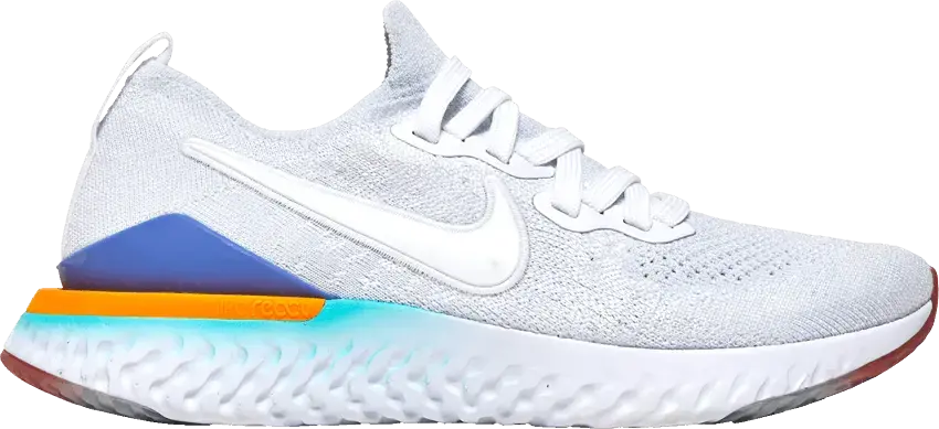  Nike Epic React Flyknit 2 White Hyper Jade Ember Glow (Women&#039;s)