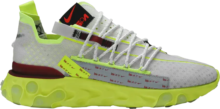  Nike React Runner ISPA Platinum Tint Volt Glow Team Red