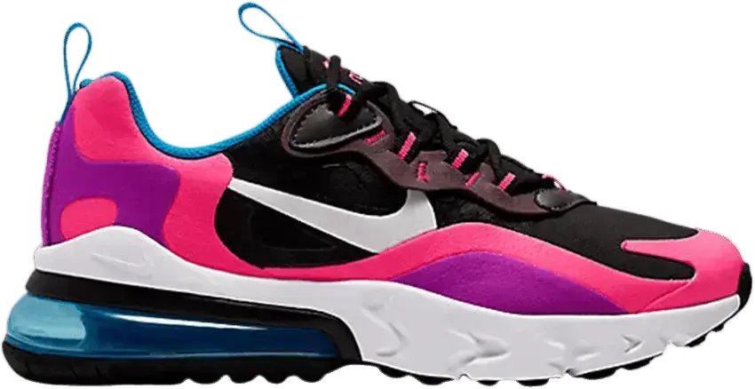  Nike Air Max 270 React Black Hyper Pink Vivid Purple (GS)