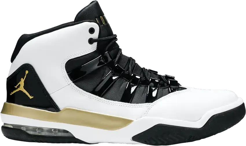  Jordan Max Aura White Metallic Gold Black