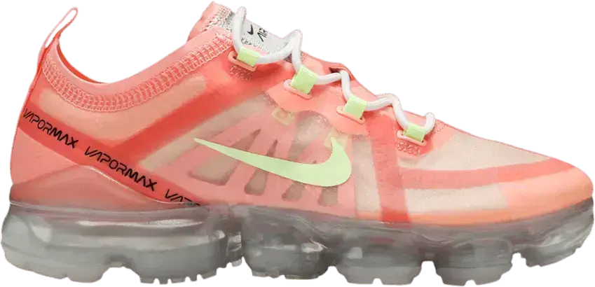  Nike Air VaporMax 2019 Pink Tint Barely Volt (Women&#039;s)