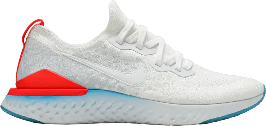  Nike Epic React Flyknit 2 Blue Hero Bright Crimson