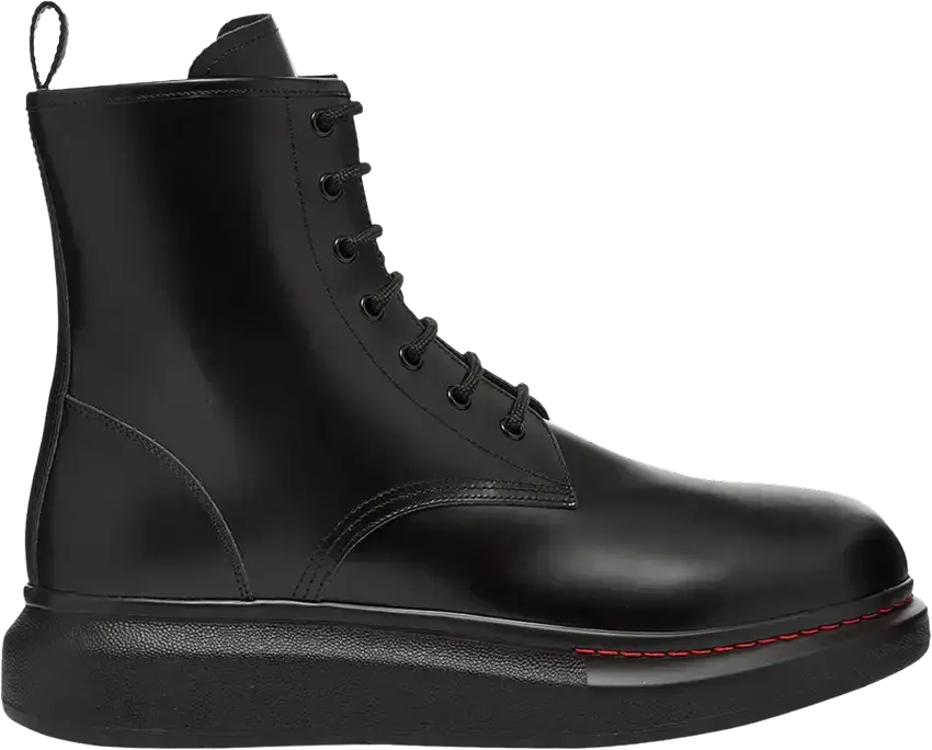 Alexander Mcqueen Alexander McQueen Leather Wedge Lace-Up Boot &#039;Black&#039;