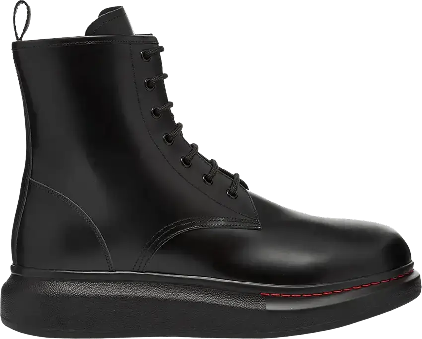  Alexander Mcqueen Alexander McQueen Leather Wedge Lace-Up Boot &#039;Black&#039;