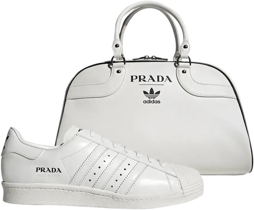  Adidas Prada x Superstar &#039;Core White&#039; &amp; Bag Bundle