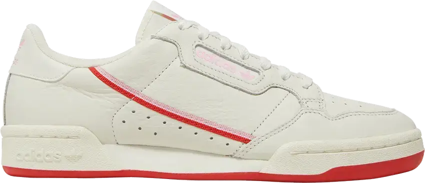  Adidas adidas Continental 80 Off White Active Red (Women&#039;s)
