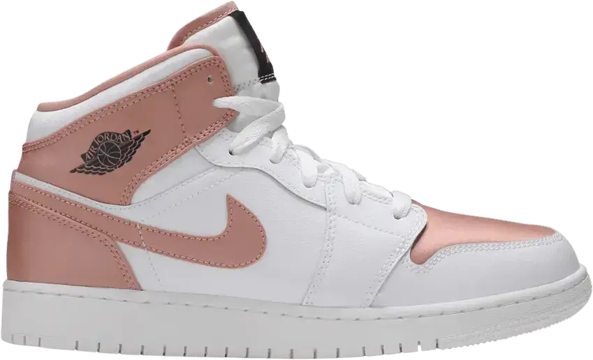  Jordan 1 Mid White Rose Gold (GS)