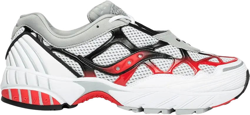  Saucony Grid Web White Grey Red