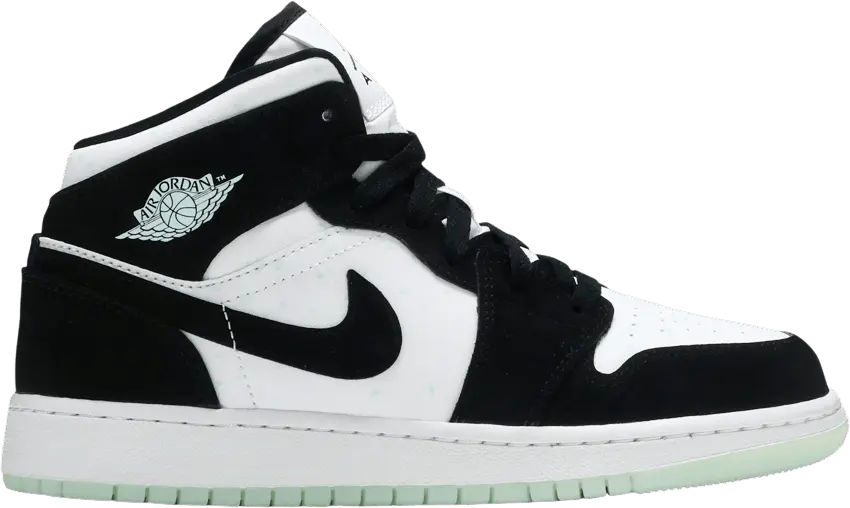  Jordan 1 Mid White Black Teal Tint (GS)