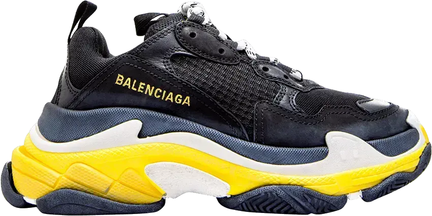  Balenciaga Triple S Black Yellow (Women&#039;s)