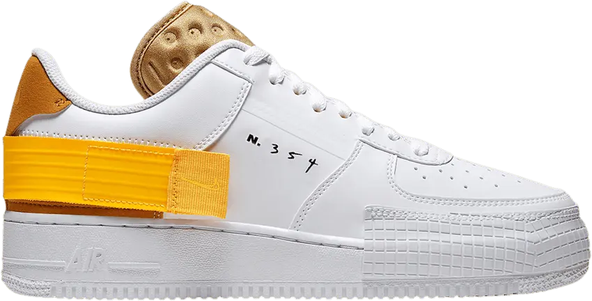  Nike Air Force 1 Type White Gold