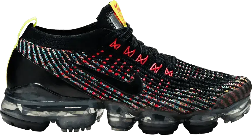  Nike Air VaporMax Flyknit 3 Black Multi-Color (Women&#039;s)