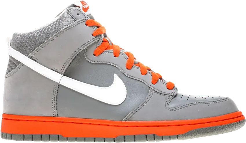  Nike Dunk High Light Charcoal Team Orange